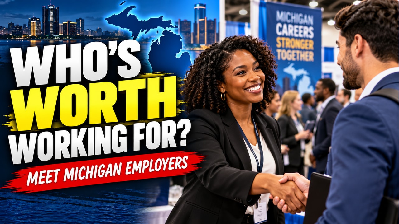 Illustrated cover for Best Companies To Work For In Michigan and Detroit